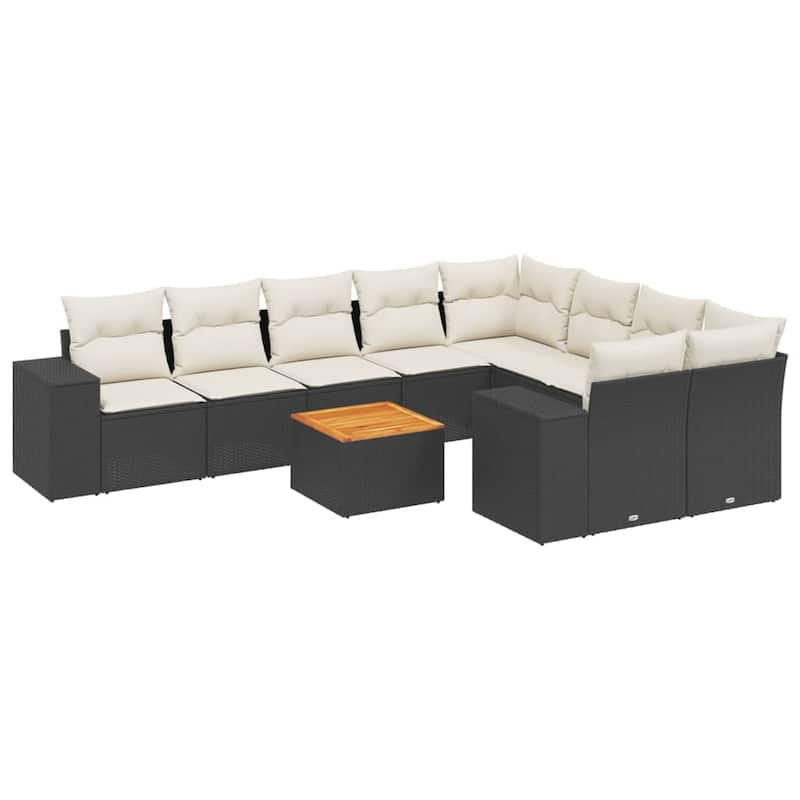 vidaXL Garden Sofa Set Black