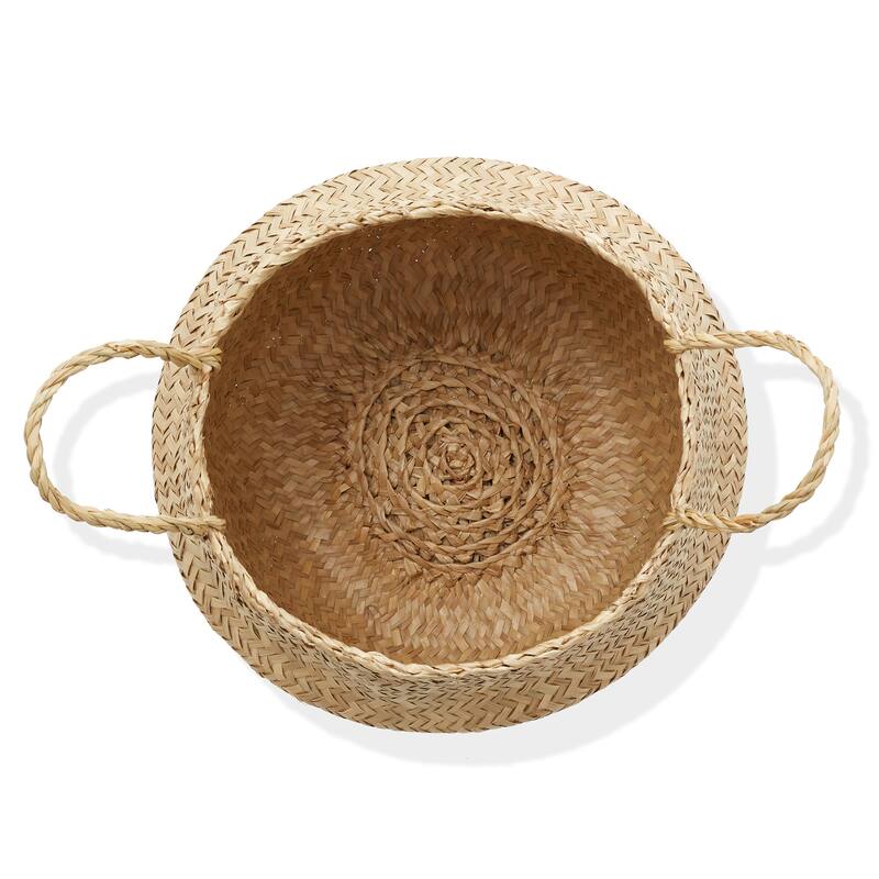 Seagrass Belly Basket Planters Woven Storage Bin Plant Pot Covers