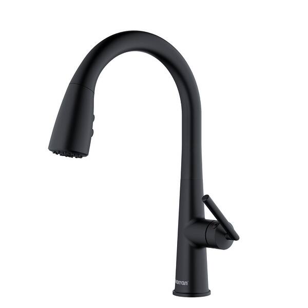 slide 2 of 18, Karran Kentland One-Handle Pull Down Dual Function Sprayer Kitchen Faucet Matte Black