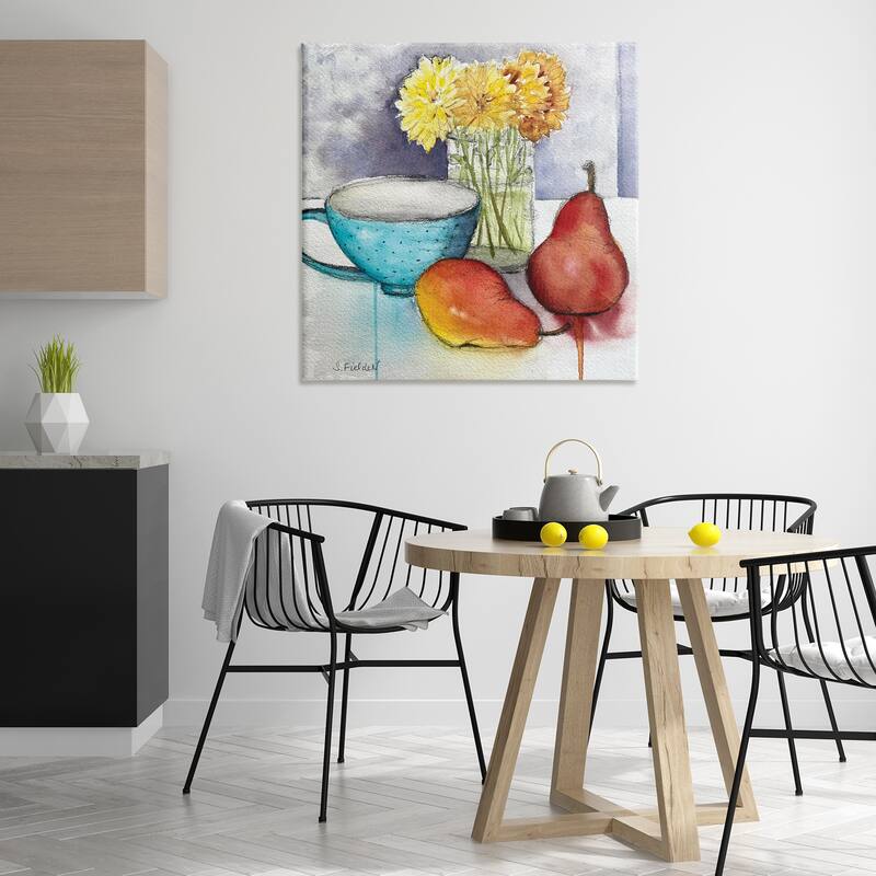 Stupell Modern Kitchen Teacup & Fruit Canvas Wall Art Design By Stephanie Fielden