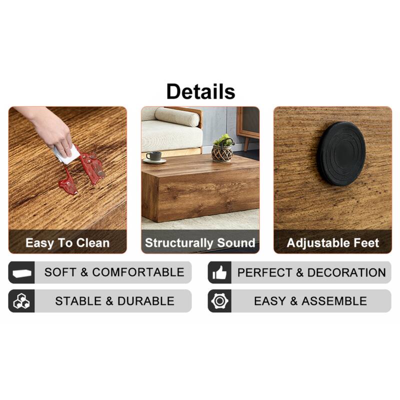 Modern MDF coffee table with wood texture pattern -stylish and durable design