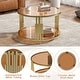 preview thumbnail 14 of 23, Modern Black Mirror Coffee Table with Gold Finish & Lower Shelf by Harper&Bright Designs