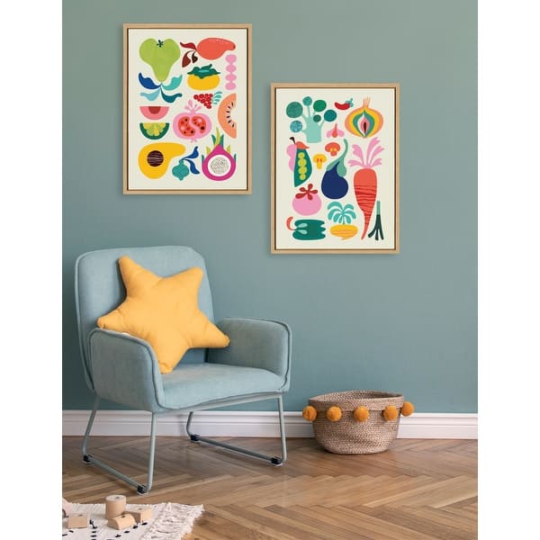 slide 2 of 11, Kate and Laurel Sylvie Modern Fruits and Modern Veggies Framed Canvas Art Set by Rachel Lee of My Dream Wall