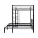 preview thumbnail 24 of 24, Full over Twin & Twin Size Bunk Bed w/Built-in Shelf, Metal Bed Frame