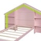 preview thumbnail 9 of 17, Wood Platform Bed with House-shaped Storage Headboard and Built-in LED