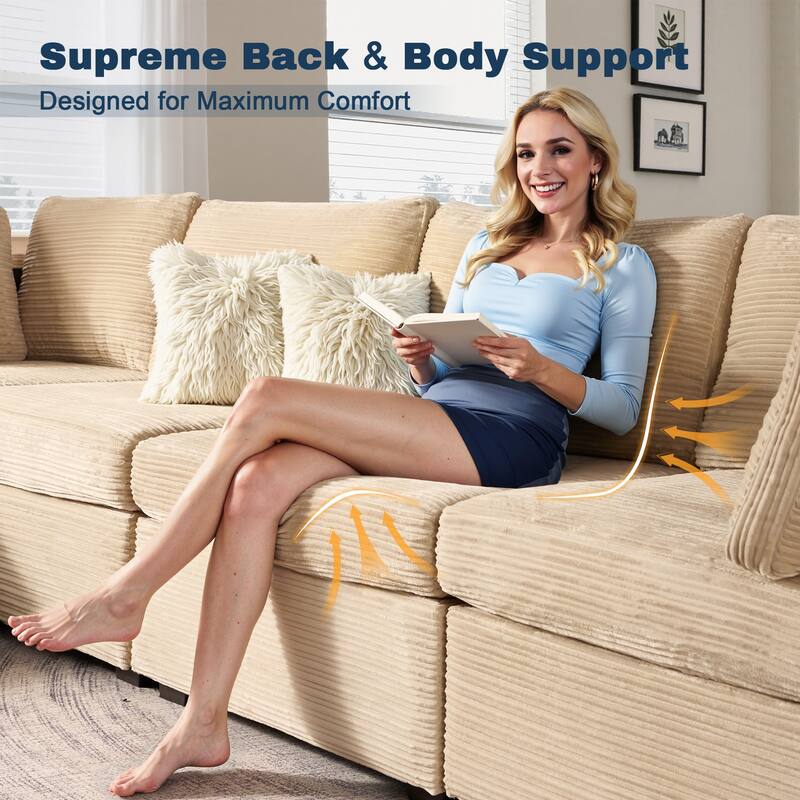 XIZZI Modular Sectional Sofa Chaise Couch with Ottoman