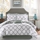 preview thumbnail 7 of 14, Madison Park Essentials Almaden Grey Trellis Pattern Reversible Complete Comforter Set with Cotton Bed Sheets