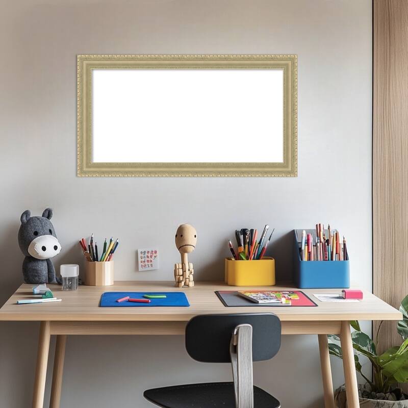 Amanti Art Champagne Teardrop Framed Dry Erase Magnetic Board