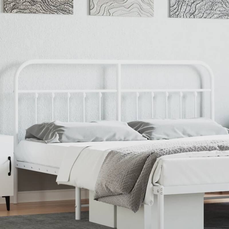 vidaXL Classic Metal Headboard - White73.6" x 1.2" x 39.4"