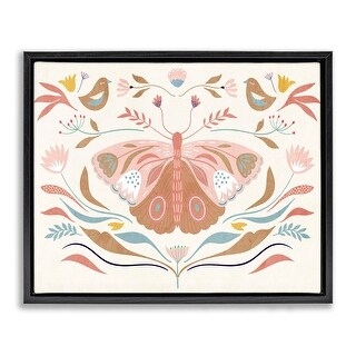 Stupell Boho Folk Moth Framed Floater Canvas Wall Art Design By Kim ...