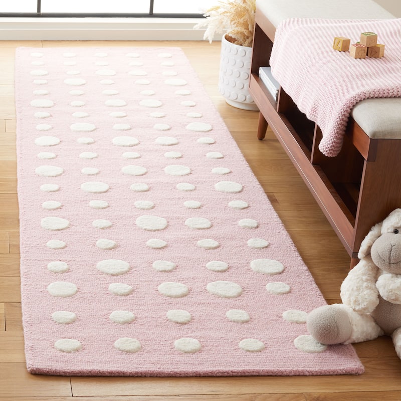 SAFAVIEH Handmade Kids Nessie Dots Wool Rug