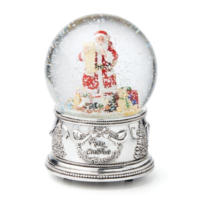 Reed And Barton Winter Traditions Santa Musical Snow Globe