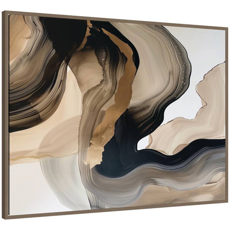 Kate and Laurel Sylvie Abstract Dream I Framed Canvas by Amy Lighthall - 31.5x41.5 - Gold
