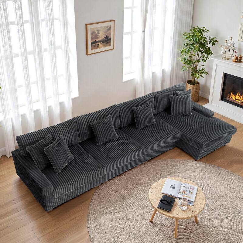 Anne 150" W Oversized Upholstered Modular Sectional Sofa