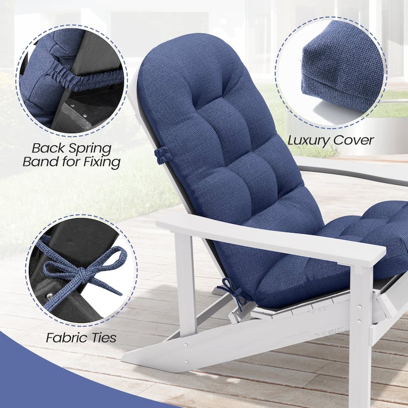 Adirondack Style Patio Outdoor Chair Cushion for Adirondack Chair or Lounge Rocking Chair - See picture