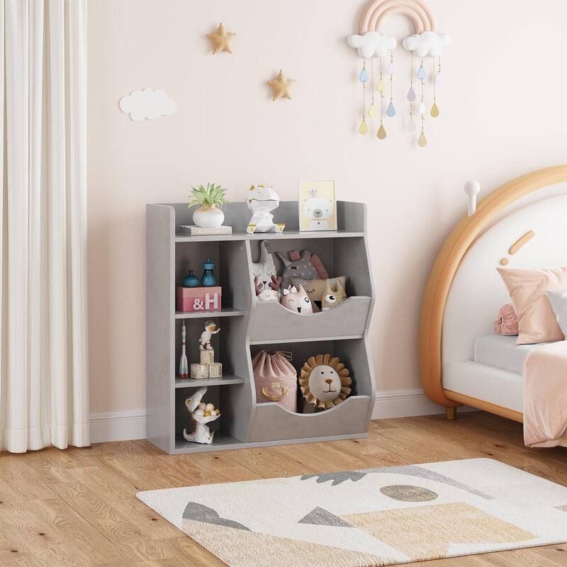 5-Cubby Kid's Bookcase and Bookshelf