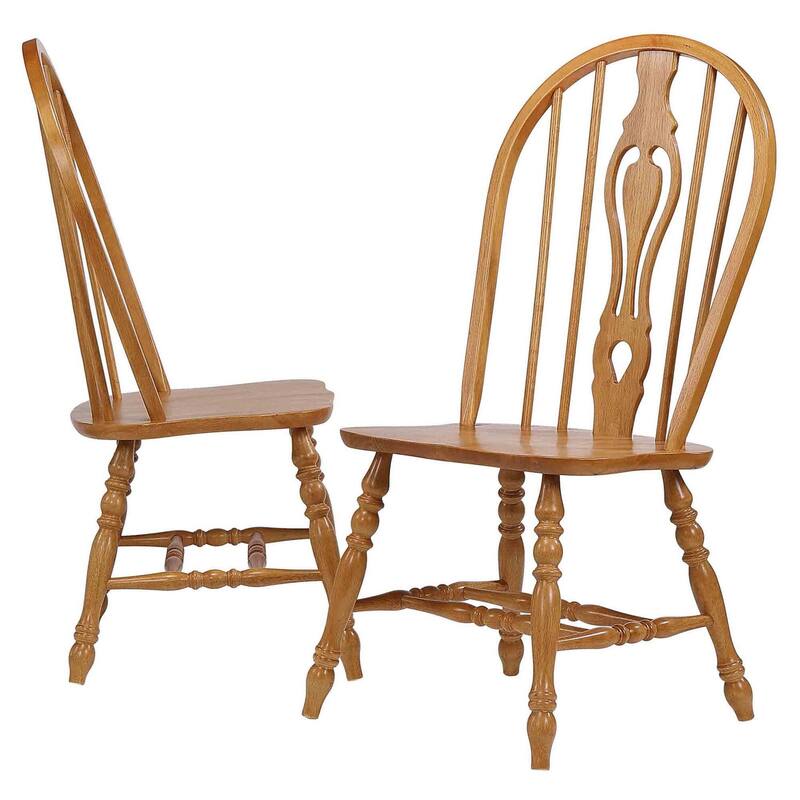 Extendable Dining Set - Oak 72" Rectangular Table with 5 Retro Chairs - Seats 8