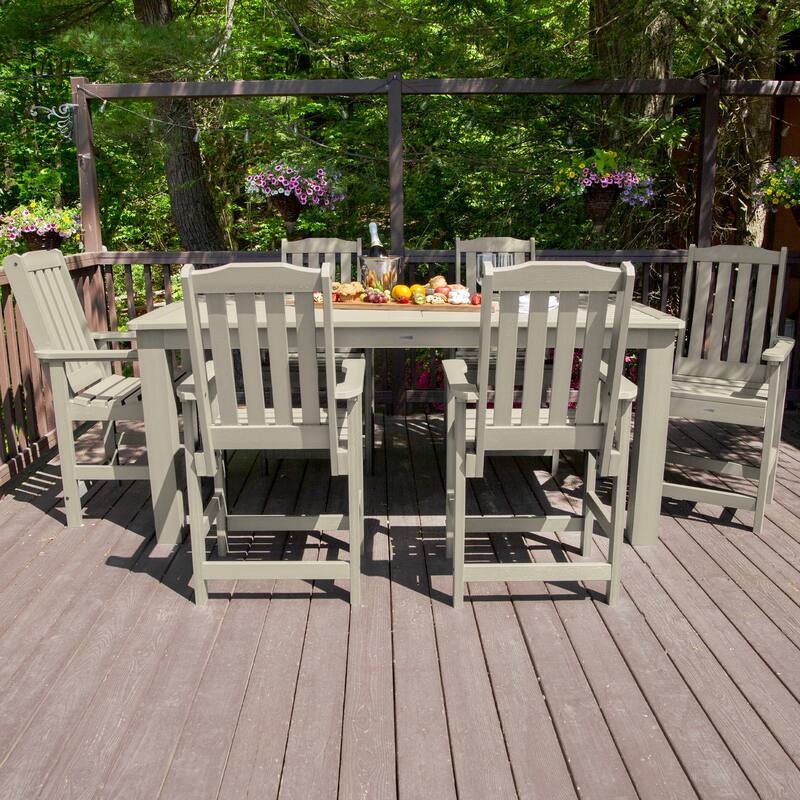 HIGHWOOD 7-Piece Outdoor Dining Set - 42" x 84" Table, Counter-height
