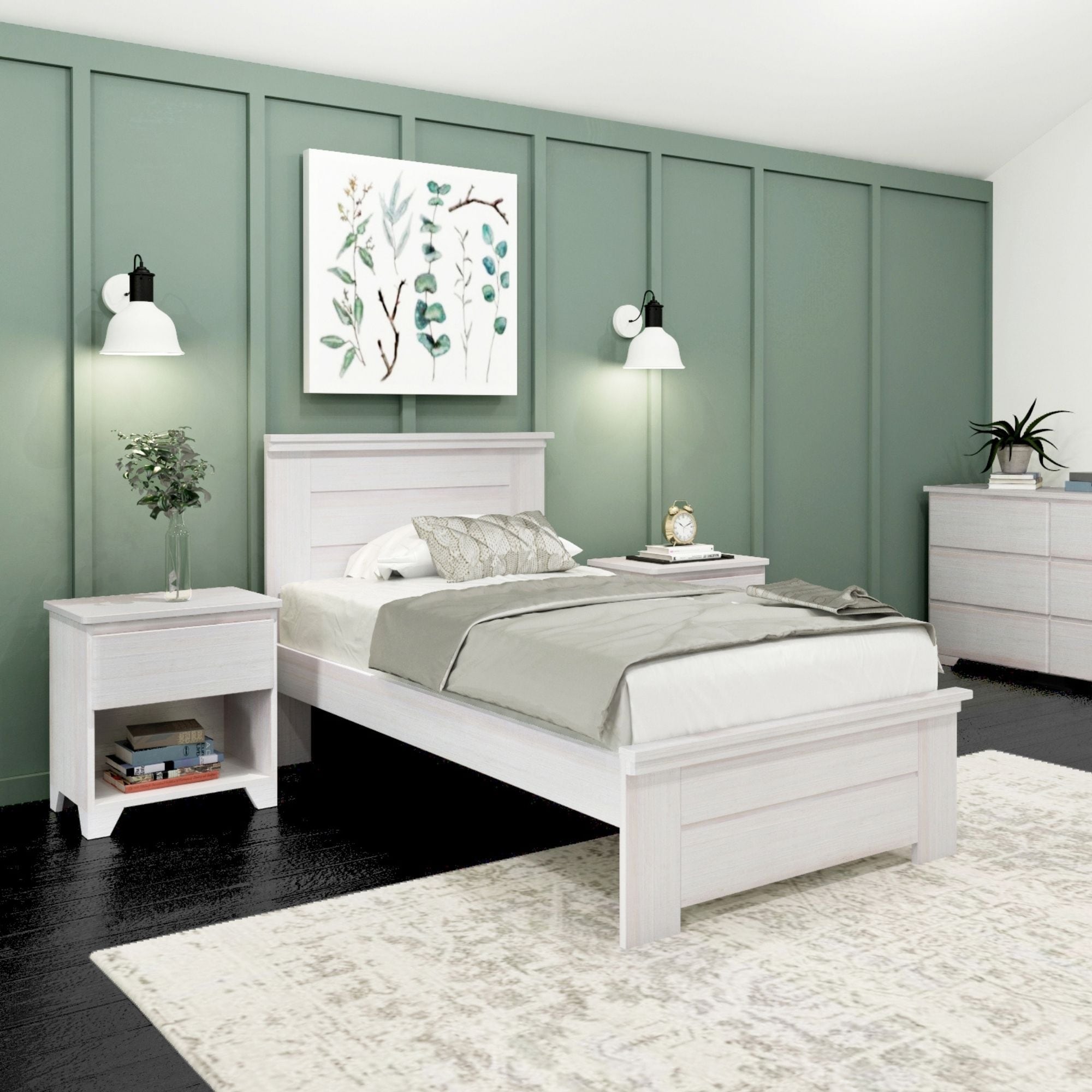 Farmhouse Twin Bed with Panel Headboard