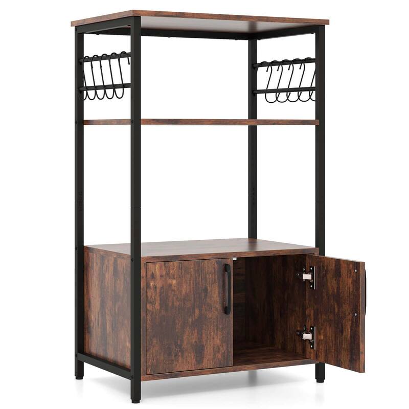 Costway 3 Tier Kitchen Baker’s Rack with Cabinet 2 Open Shelves - See Details