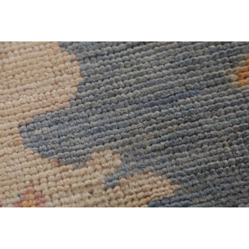 Hand Knotted Oriental 100% Wool Carpet Transitional All-Over Navy Blue & Blues Oushak Area Rug - 10' 2'' X 8' 5''