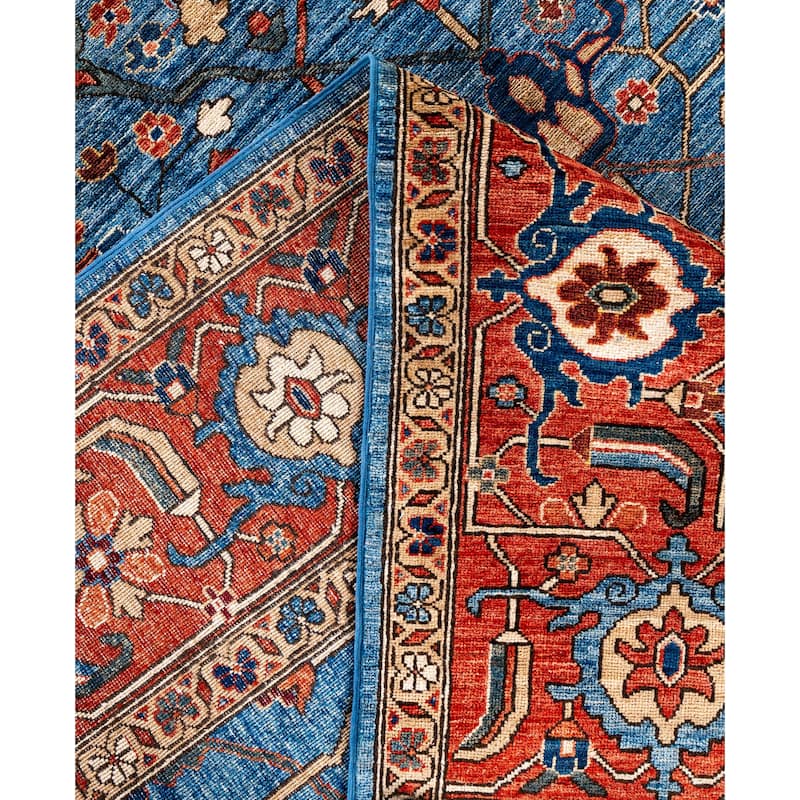 Serapi One-of-a-Kind Hand-Knotted Area Rug - Blue - 8' 11" x 12' 1"