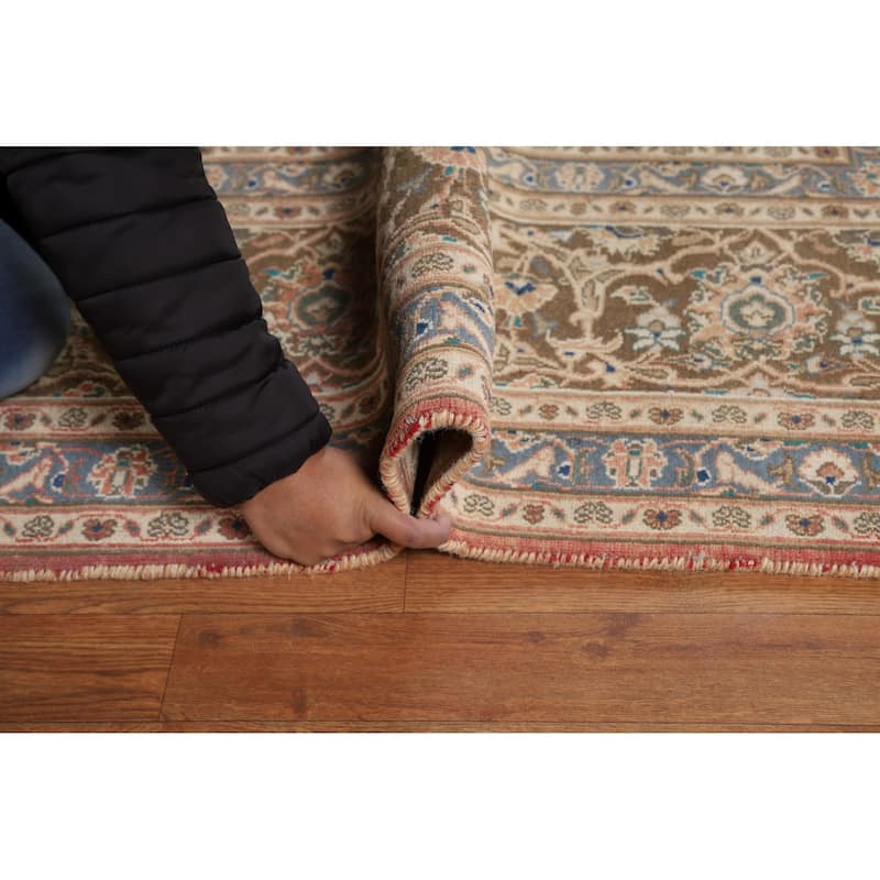 Traditional Mashad Persian Area Rug Hand-Knotted Wool Carpet - 9'10" x 11'11"