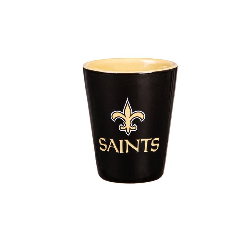 4-Piece Ceramic and Glass 2 oz. Shot Glass Set, New Orleans Saints