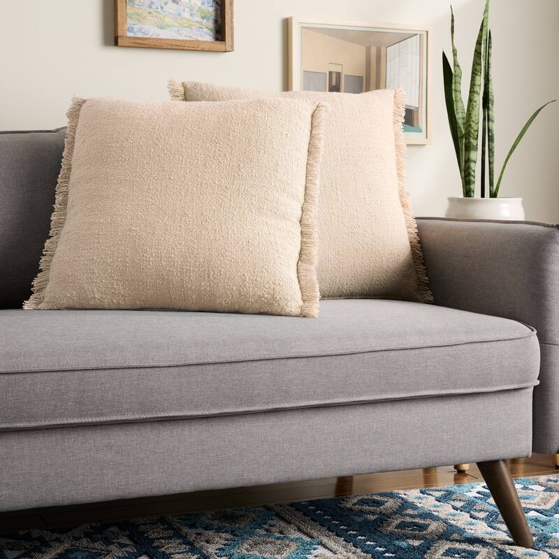 TOWN & COUNTRY EVERDAY Rio Solid Fringe Indoor/Outdoor Decorative Pillow 20"X20" Sage Green