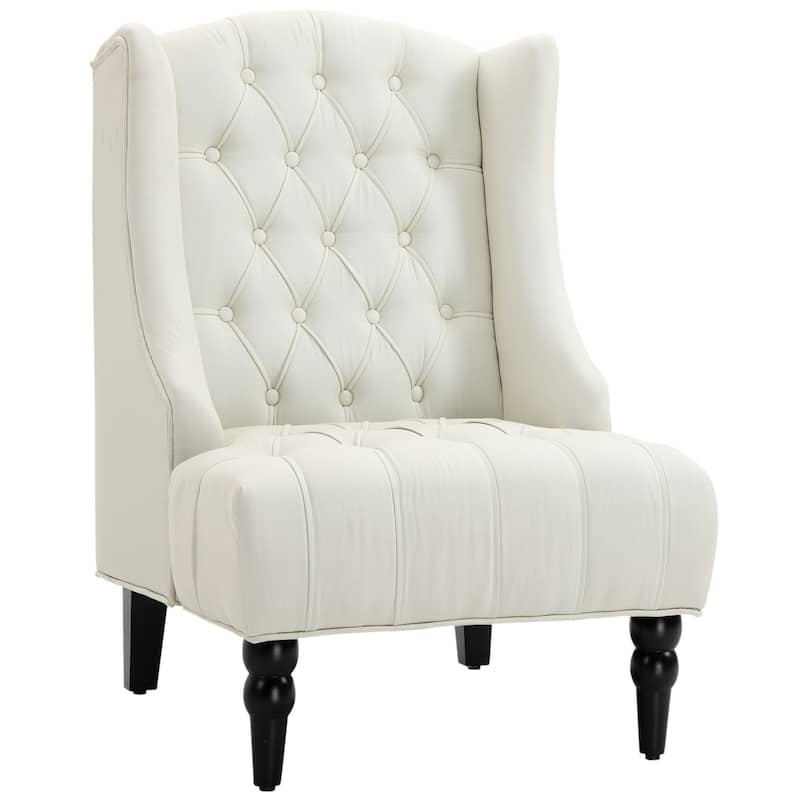 Copper Grove Erin Tufted Linen Upholstered Tall Wingback Accent Chair
