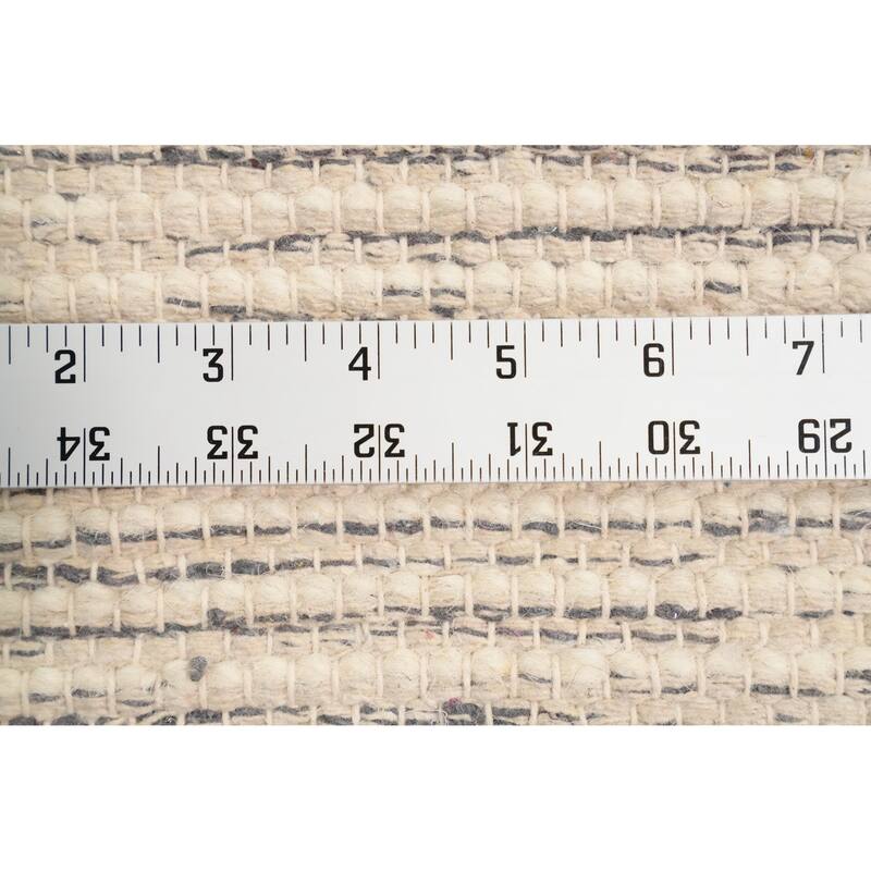 Hand Knotted Oriental 100% Wool Carpet Modern Geometric Beige & Ivories Modern Gotti Design Area Rug - 5' 10'' X 2' 7''