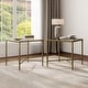 preview thumbnail 1 of 16, 247 Shop At Home Lalia Modern Hammered Metal 2-Piece X-Brace End Table Set Matte Gold