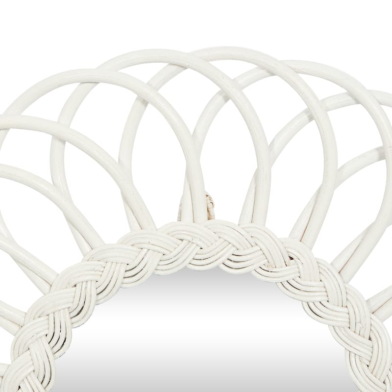 White Wood Traditional Wall Mirror (Set of 3) - 24 x 1 x 24