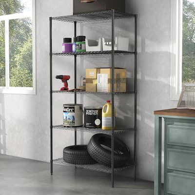 Furniture of America 5-Tier NSF Certified Heavy Duty Indoor Wire Shelving Rack, 36 x 14 x 72