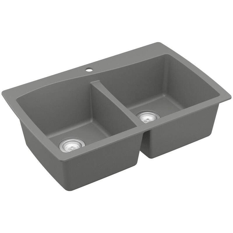 Karran USA QT-720 Quartz QT 34" Drop In Double Basin Quartz Composite