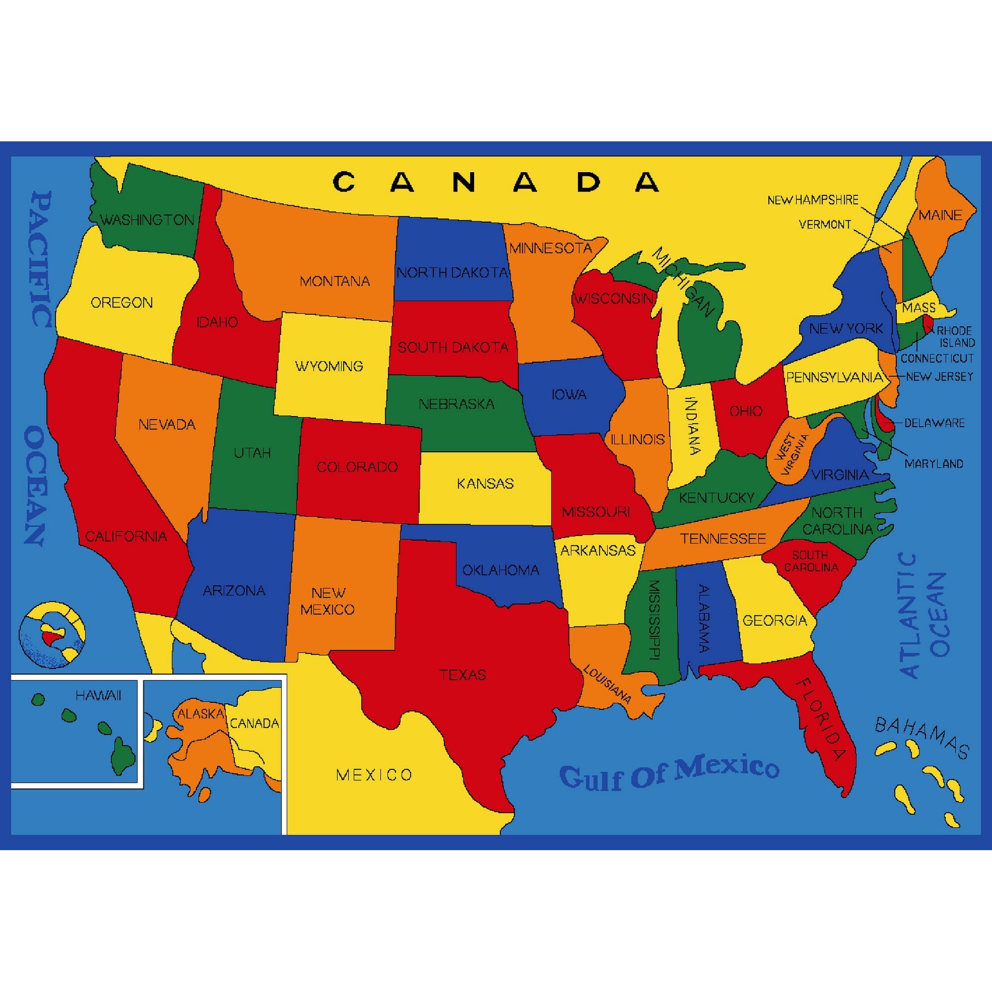 Shop Kids Collection Usa Map Non Slip Area Rug Overstock 31272892