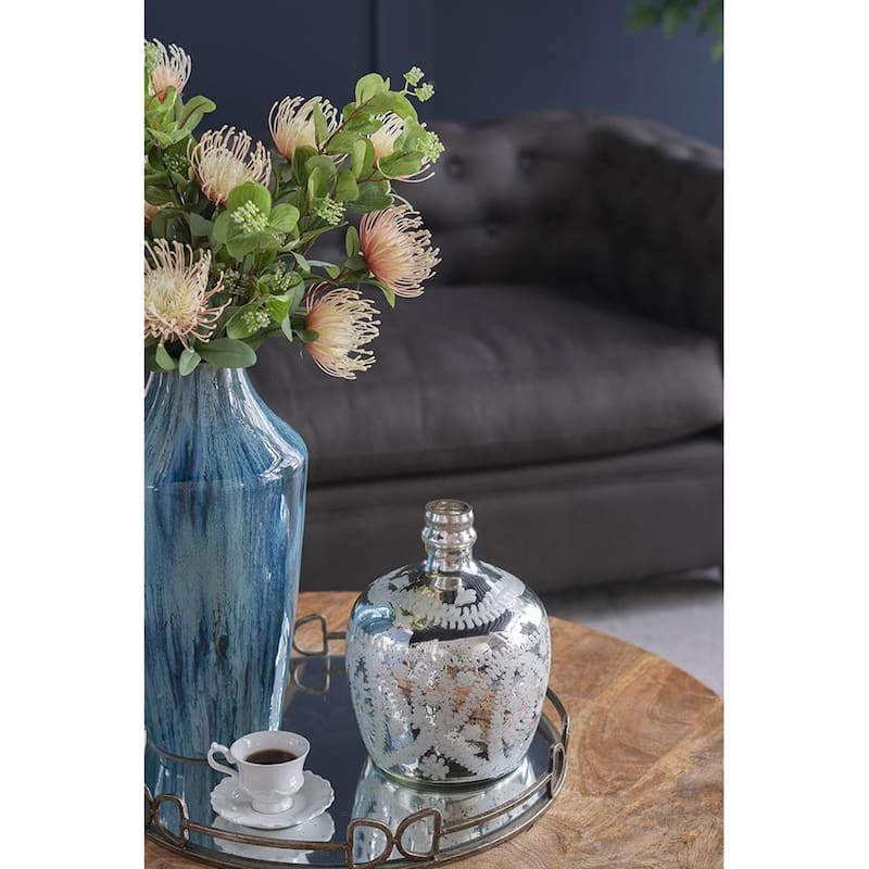 10" Silver Speckle Glass Table Vase - 8.00