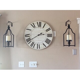 Estelle French Country Wall Clock with Shiplap Face - 23