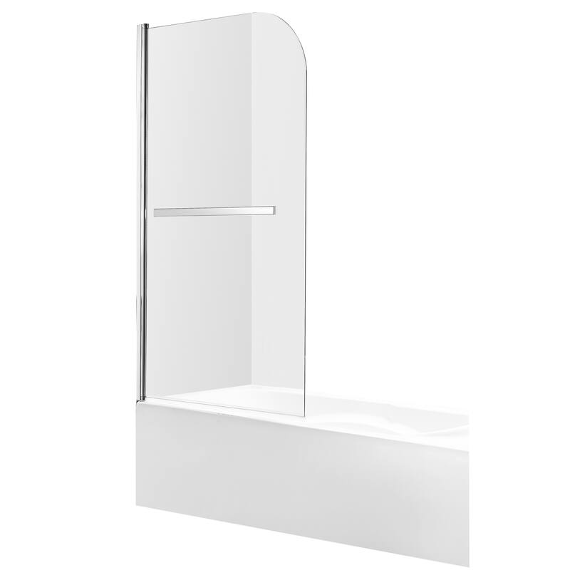 Myth 28 in. x 56 in. Frameless Tub Door with TSUNAMI GUARD