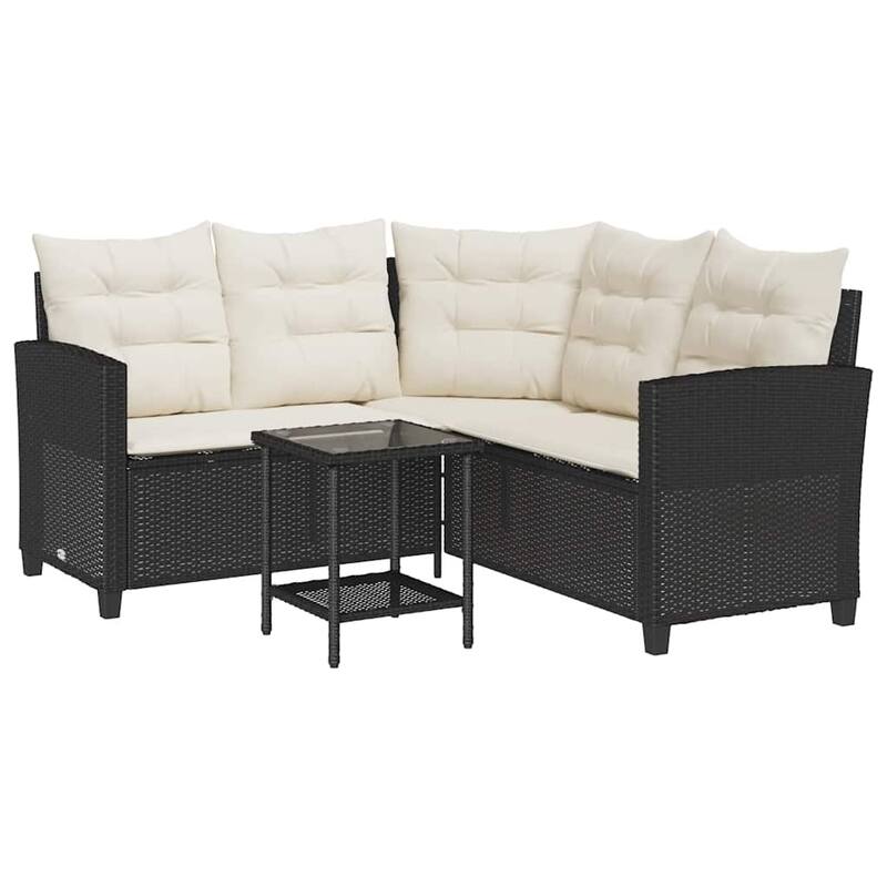 vidaXL Garden Sofa 2-Seater Outdoor Sofa Poly Rattan - 57.5 x 57.5 x 29.9 in