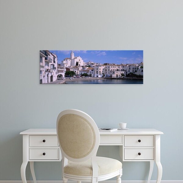Easy Art Prints Panoramic Images's 'Buildings On The Waterfront, Cadaques, Costa Brava, Spain' Premium Canvas Art