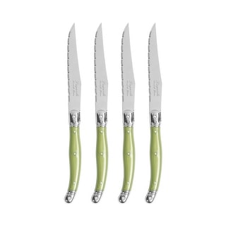 French Home Set of 4 Laguiole Steak Knives, Spring Green - On Sale