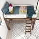 preview thumbnail 8 of 16, Mid-Century Modern Twin-Size High Loft Bed