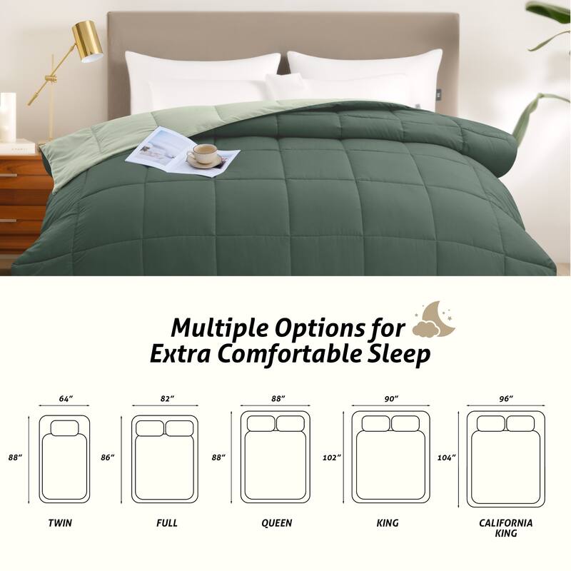 JEAREY Ultra-Lightweight Reversible All-Season Comforter, Cooling Down Alternative Duvet Inserts