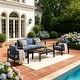 preview thumbnail 28 of 47, Royalcraft 4-Piece All-Aluminum Patio Set with 5" Cushions & 3.2" Widened Armrest, Seats 5, 250 lbs - 4-Piece Sets Blue