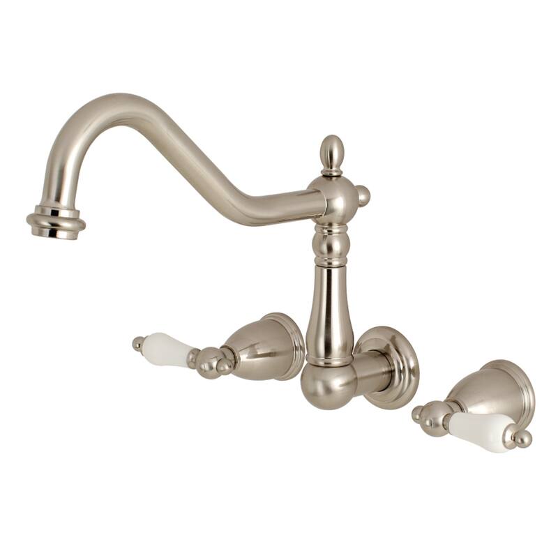 Heritage 3-Hole Wall Mount Roman Tub Faucet in Oil Rubbed Bronze - Brushed Nickel