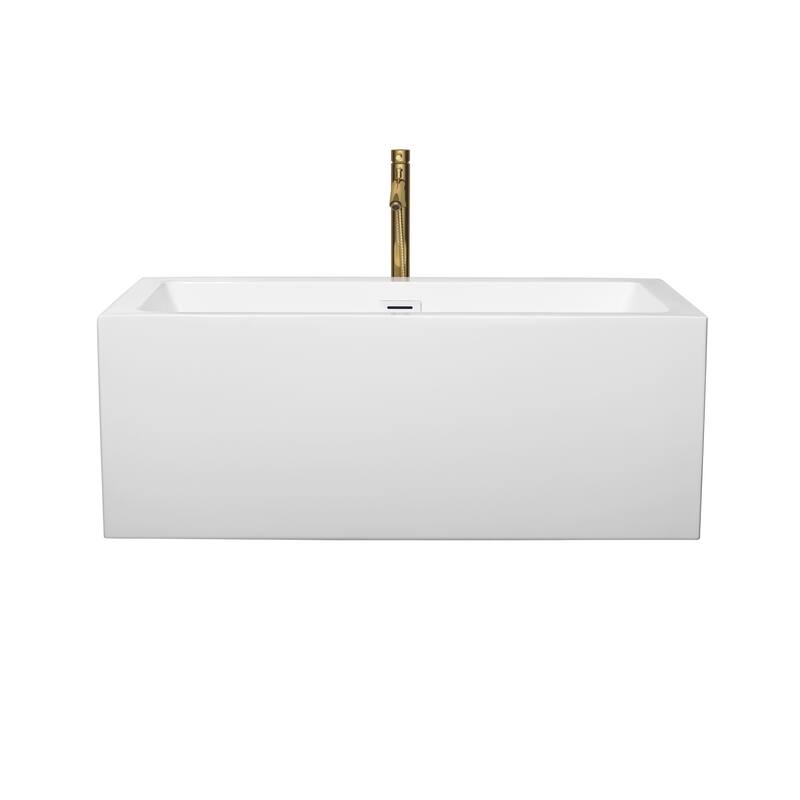 Wyndham Collection Melody 60-inch White Freestanding Soaking Bathtub