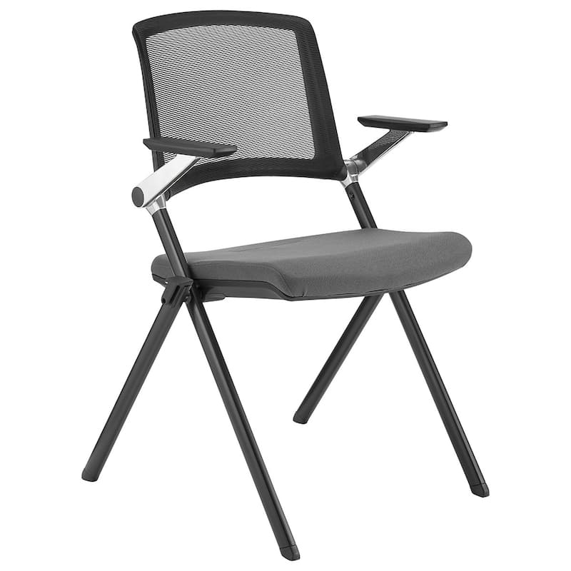 Set of Two Folding and Stacking Mesh Armchairs - 23.63" W x 33.86" H x 22.05" D