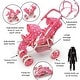 preview thumbnail 3 of 10, Badger Basket Reversible Double Doll Stroller - Pink/Polka Dots