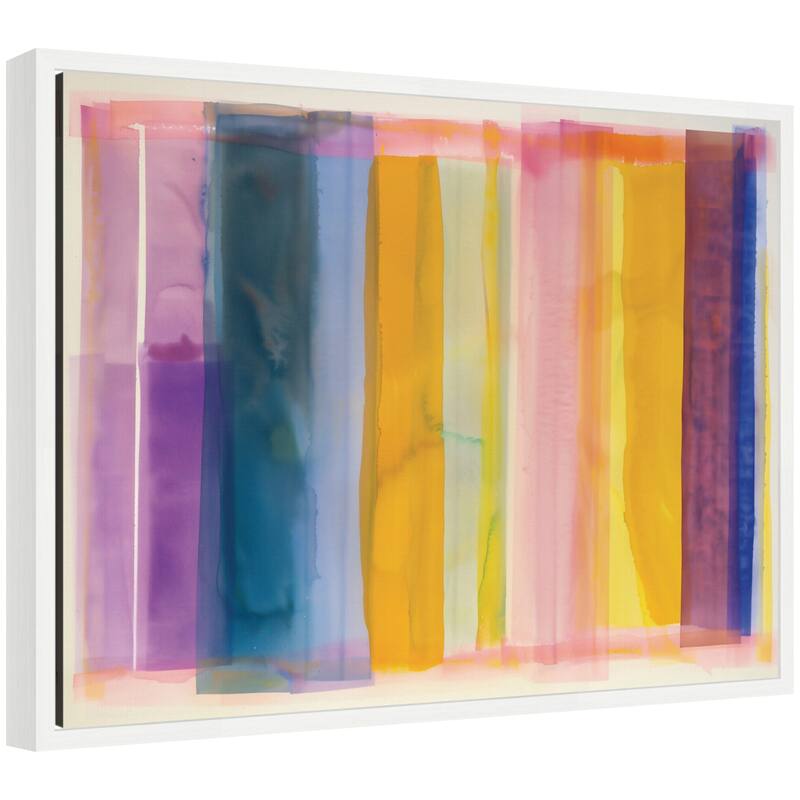 Kate and Laurel Sylvie Vibrant Lines I Framed Canvas by Amy Lighthall - 24x18 - White